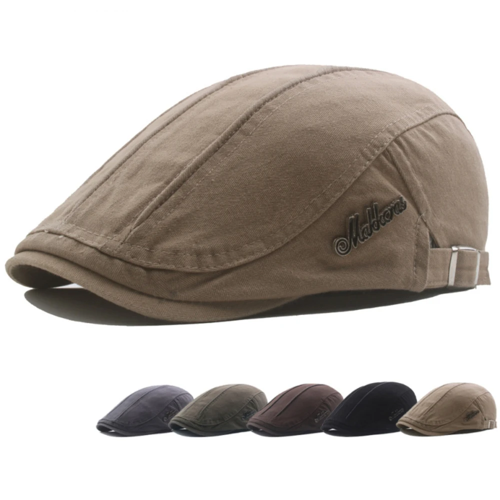 

MZ3562 Mens Beret Women 100% Cotton Ivy Flat Cap Spring Summer Sun Hat Artist Painter Beret Hat Male Female Adjustable Beret Cap