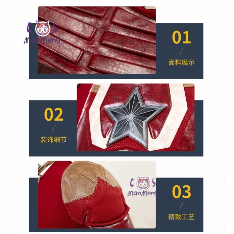 Movie superhero Thunderbolts Red Guardian Cosplay Costume Hat shoes mask gloves prop set Halloween men's fantasy leather uniform - Image 6