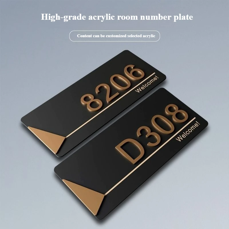 

Индивидуальный акриловый номер дома, креативная сетка для пожилых людей, красная семейная дверь, самоклеящийся номер дома, 2-дверный номер