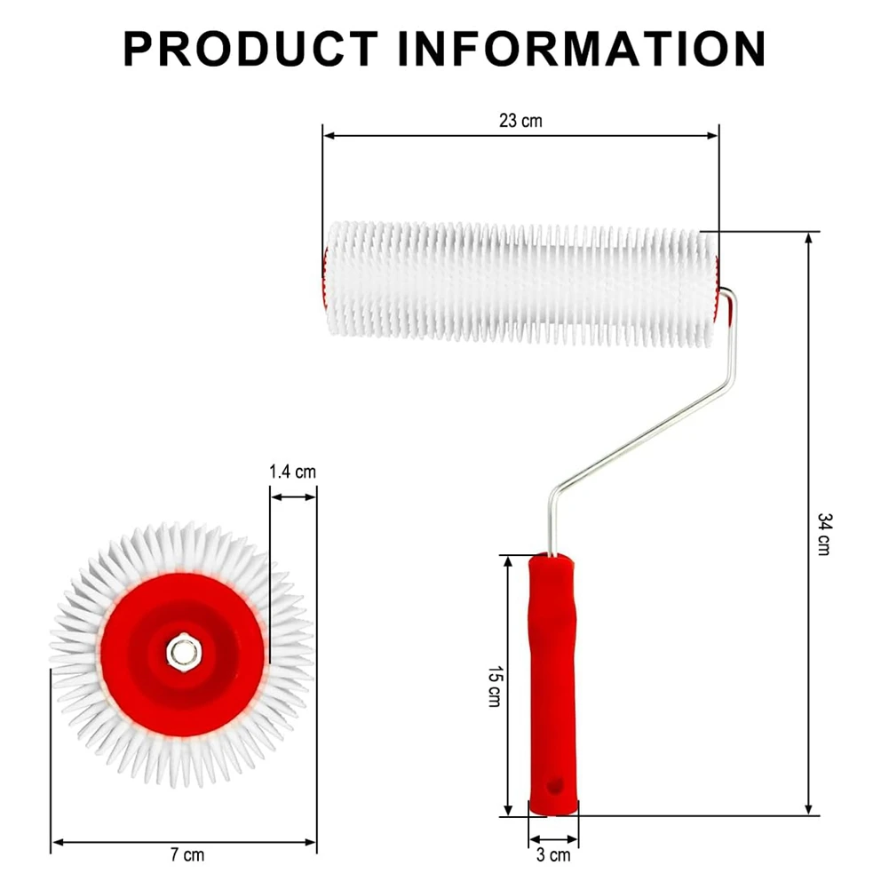 ABJS Bleed Roller for Compensating Compound 23 cm - Spike Length 14 mm - Bleed Roller and Spiked Roller Compensating Compound
