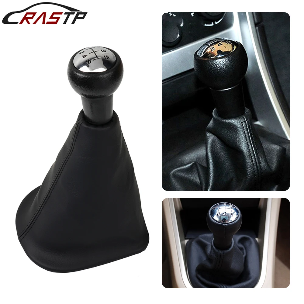 

RASTP-5 Speed Gear Shift Knob With Shifter Knob Boot Dust Anti-dust Cover ABS For Peugeot 406 207 307 Citroen C3 C4 C5 RS-SFN148