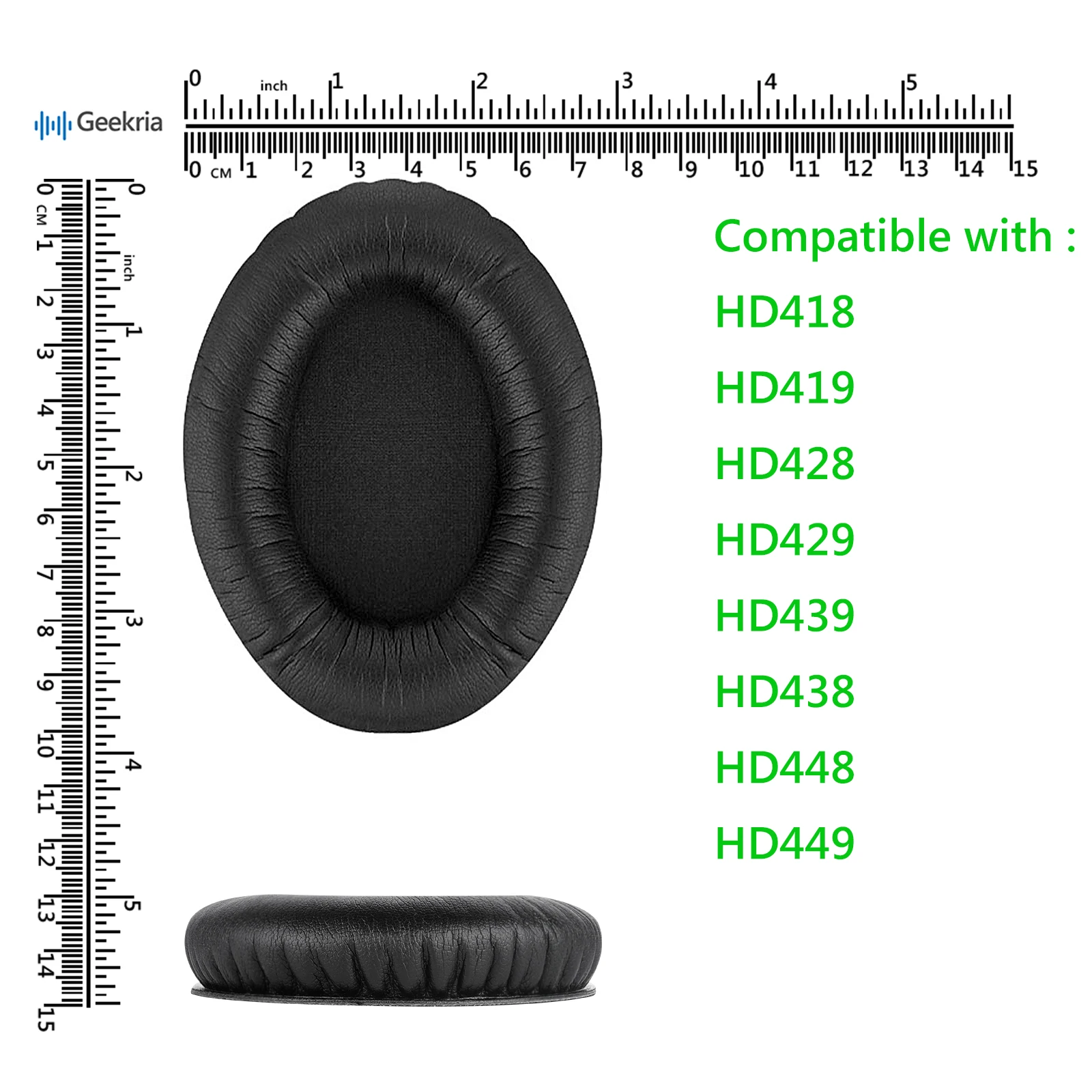 Geekria earpads para sennheiser hd418 hd419 hd428 hd429 substituição fones de ouvido proteína almofadas de couro capa almofada espuma earmuff