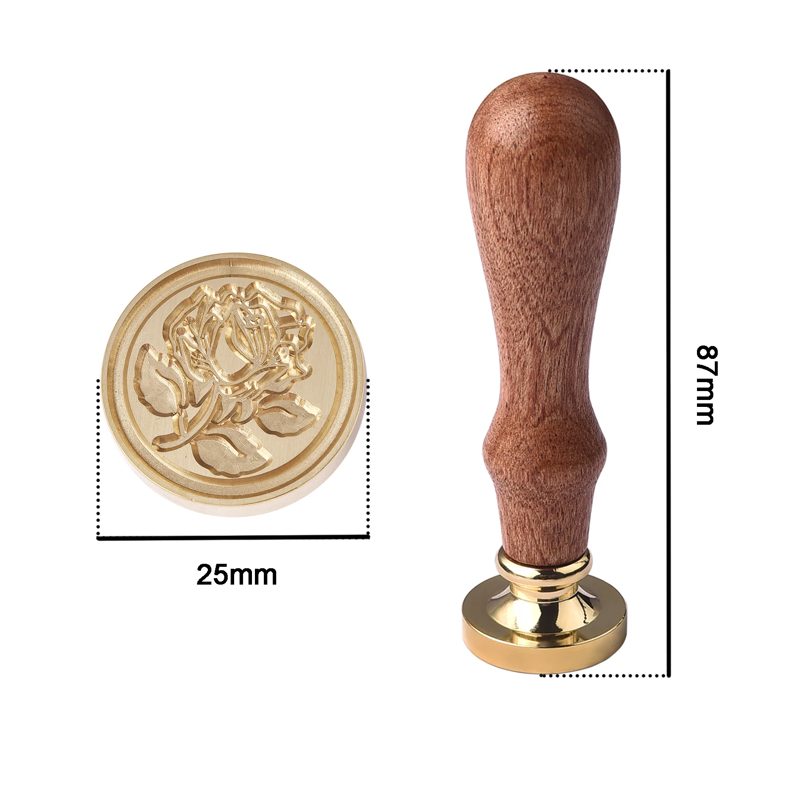 Wax Seal Head Roses Crown Brass Engraved Seal Head With Handle DIY Sealling Wax Stamp Envelope Wedding Invitation Gifts Decor