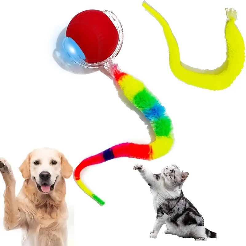 

Automatic Rolling Cat Ball Toy with LED Lights, USB Rechargeable, Bite-Resistant Silicone, Safe all Cat SizeInteractive Cat Toy