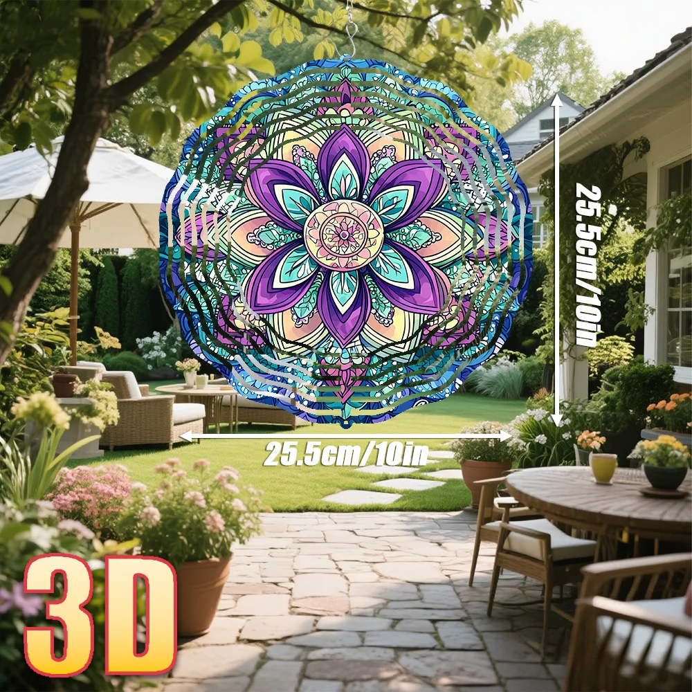 CIFBUY Klassisches Aluminium-Wandkunstwerk, Wasserdicht, Langlebig, Drehbares Windspiel, Heimdekoration