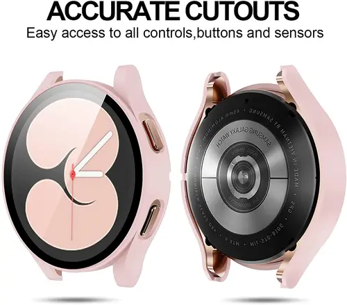Imagen 2 del producto Funda + cristal para samsung Galaxy watch 6 5 4 44mm 40mm 44 40 MM accesorios todo a través de la cubierta de parachoques anticaída + protector de pantalla