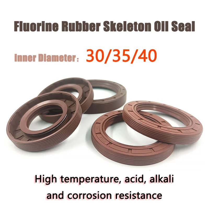 FB/TG4 Fluorine Rubber Skeleton Oil Seal,30/35/40mm ID Lip Seal for Pumps/Motors/Gearboxes (Oil/Water/Chemical Resistance)