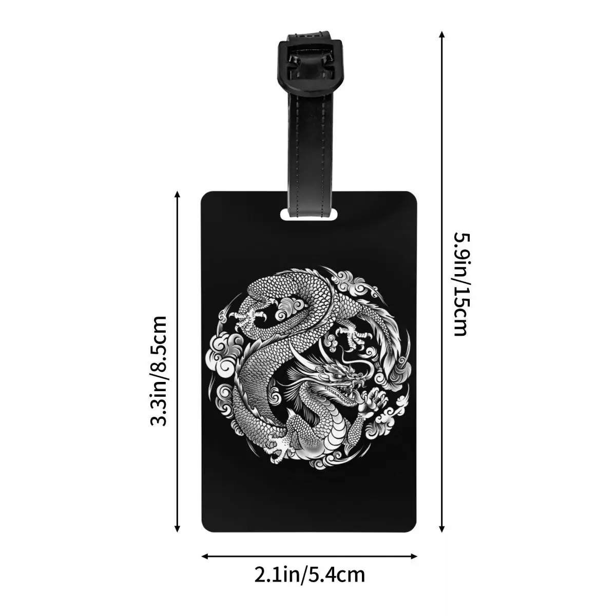 Chinese Dragon Asian Style Luggage Tag for Suitcases Tradition Mythology Tattoo Art Baggage Tags Privacy Cover Name ID Card