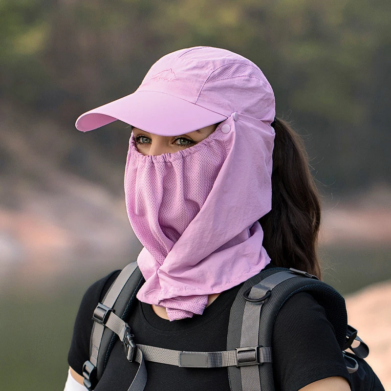 التجفيف السريع قبعة بيسبول الصيف الأشعة فوق البنفسجية حماية قبعات للحماية من الشمس للرجال النساء في الهواء الطلق انفصال شال المشي لمسافات طويلة قبعة الصيد #3