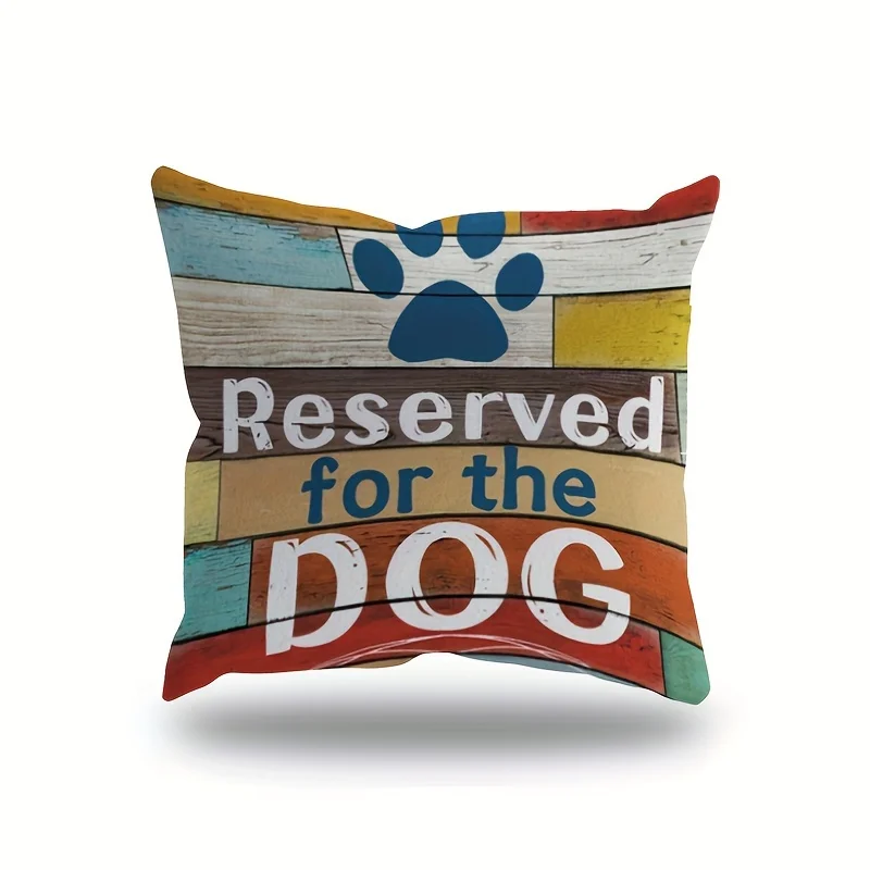 

A rustic-style dog-themed pillowcase—the perfect housewarming gift for dog lovers.