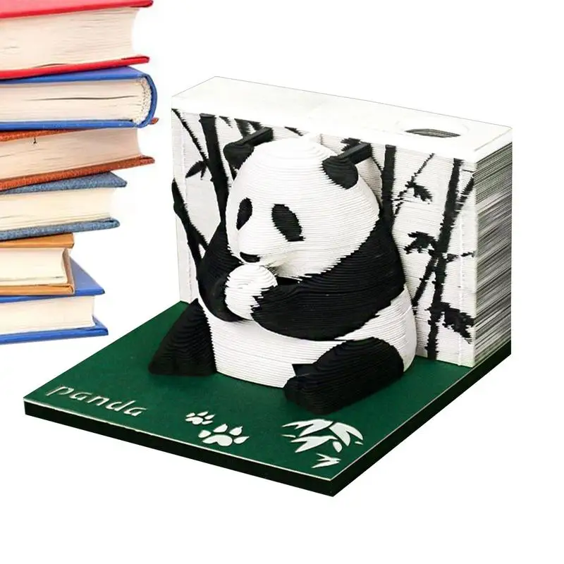 3D Notepad Cardboard 3D Panda Sticky Notes Notepad Tear-Away Desktop Decoration Decorative Planner Notepad Christmas Paper