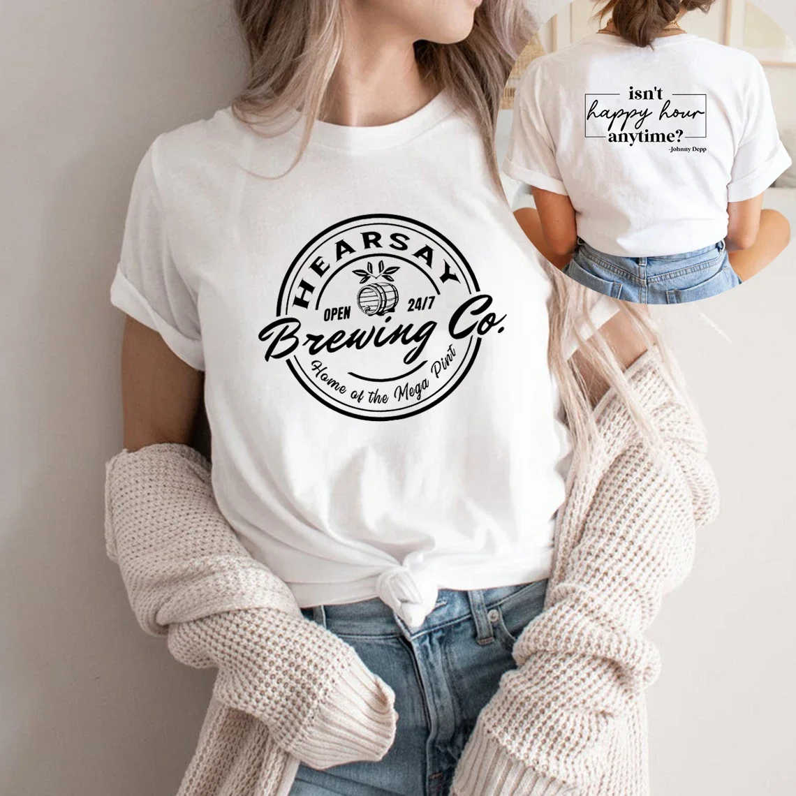 Two Side Printed T Shirt  Pint Shirt Home of T-Shirt Tops Unisex graphic t shirts oversized t shirt women clothes harajuku