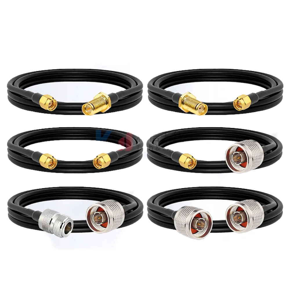 

RP-SMA SMA Connector Male to N Female Extension RG58 Cable Copper Feeder Wire for Outdoor Coax Coaxial WiFi CPE Router Antenna