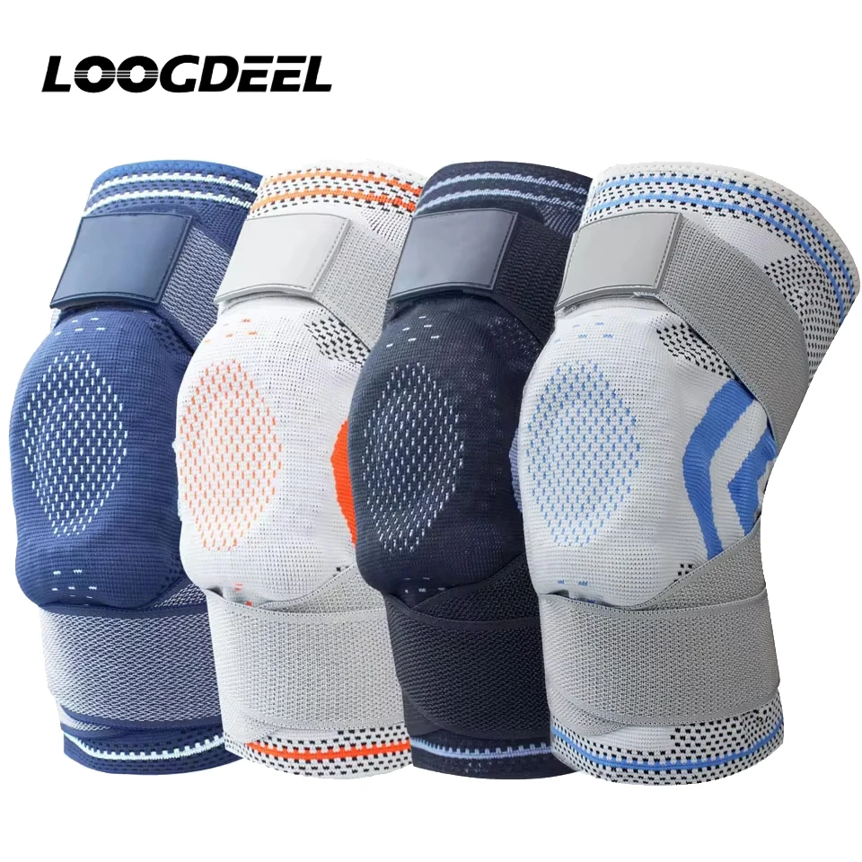 

LOOGDEEL 1 шт. профессиональный наколенник, облегчение коленной чашечки, гелевая подушечка и боковые стабилизаторы, поддержка колена, компрессионная повязка на колено, рукав, боль