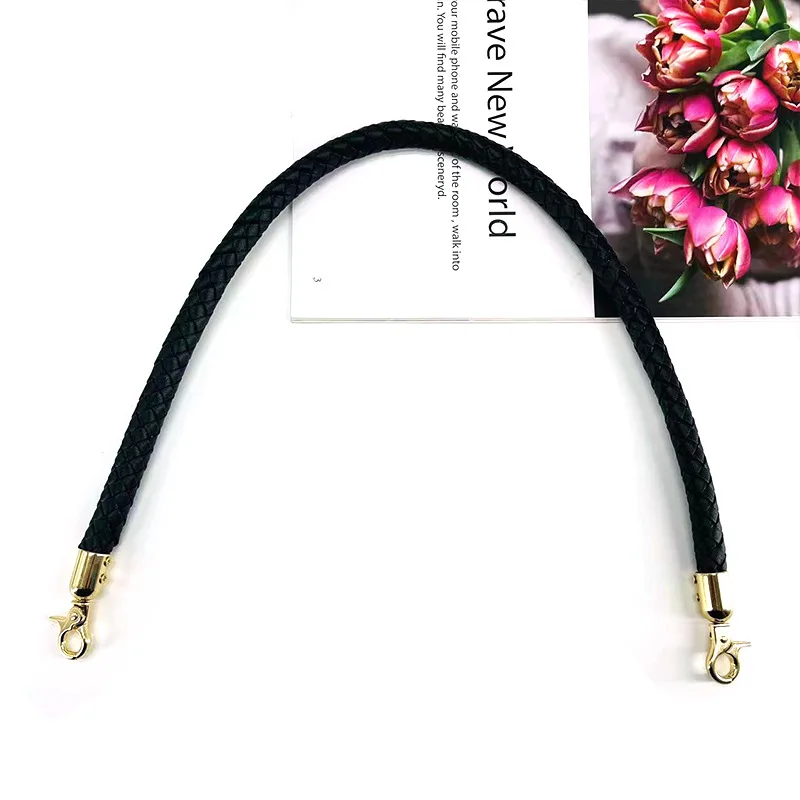 New PU Leather Braided Bag Strap DIY Replacement Handbag Handle Handmade Braided Short Shoulder Bags Strap Bag Parts Accessories