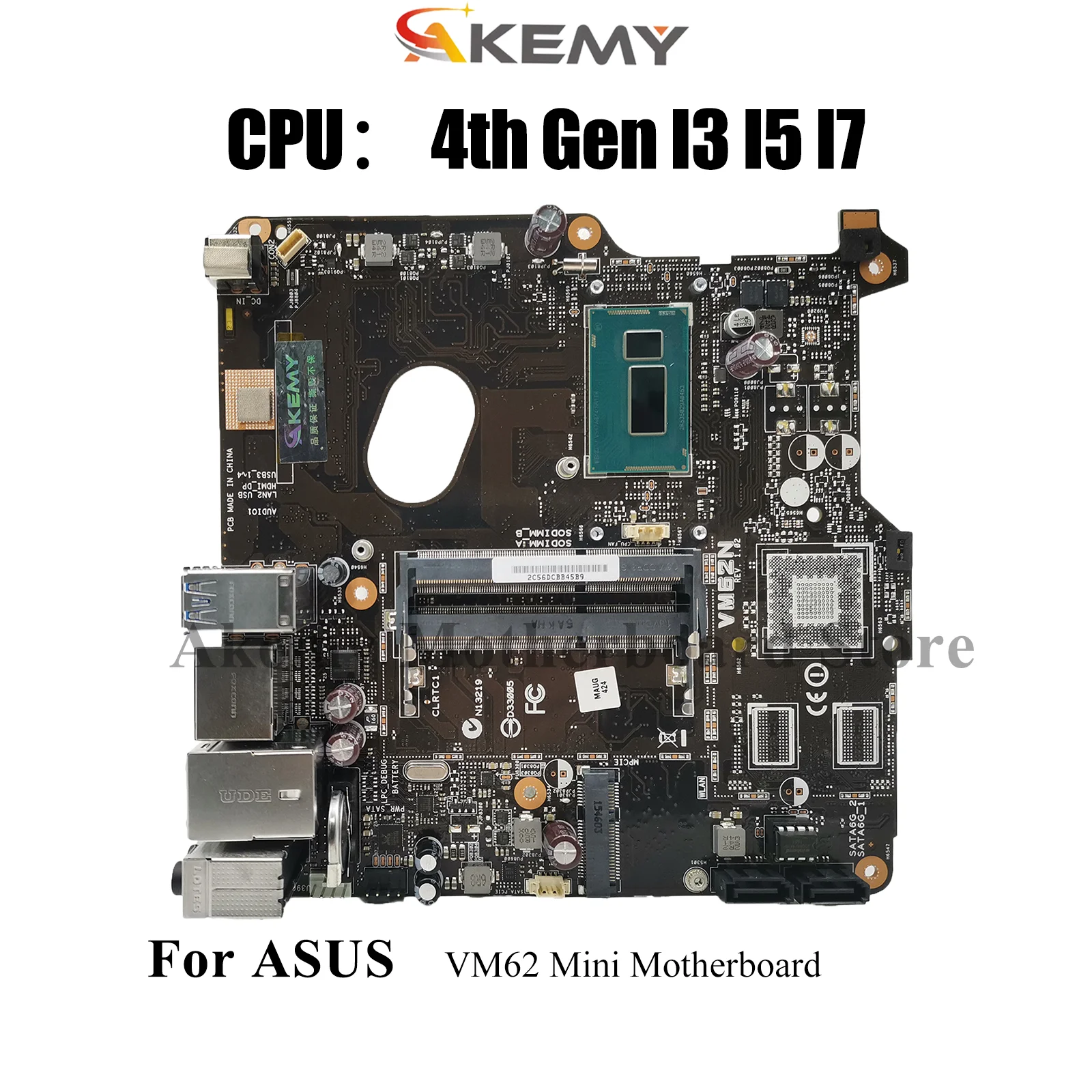 

VM62 Laptop Motherboard For ASUS VivoMini VM62 Notebook Mainboard With I3 I5 I7 CPU 100% tests OK fast shipping High quality