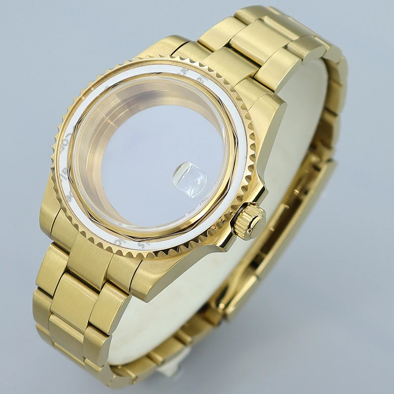 

40MM Luxury Watch Case Sapphire Glass For NH36 NH35 NH34 NH38 Miyota8215 Eta2824 Movement SUB GMT Case Repair Parts Slide Buckle