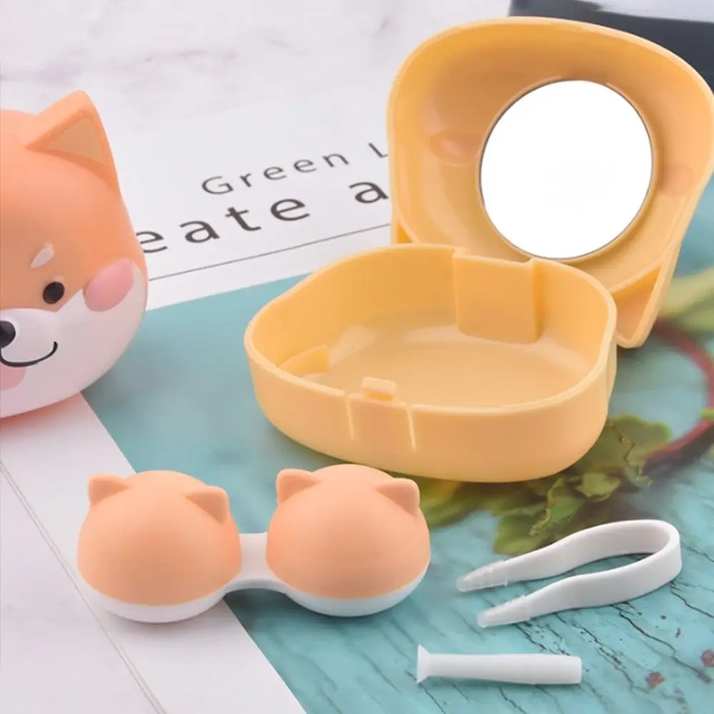 

Mini Cute Contact Lens Case Cartoon Dog Shape Contact Lens Care Box Portable Three-dimensional Contact Lens Storage Box Girl