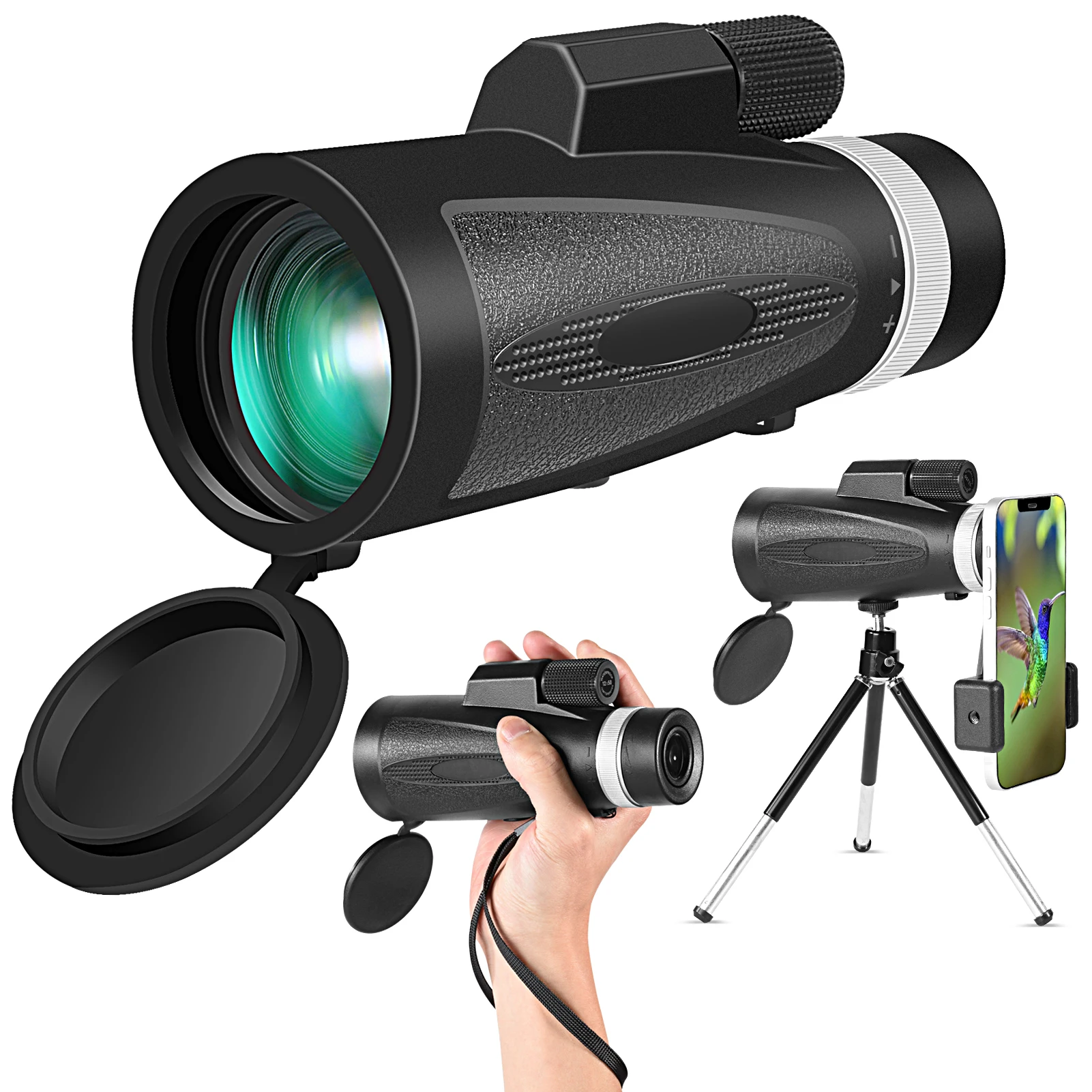 Monocular 12x50 Portable Telescope High Magnification Waterproof For Bird Watching, Hunting, Camping, Travel