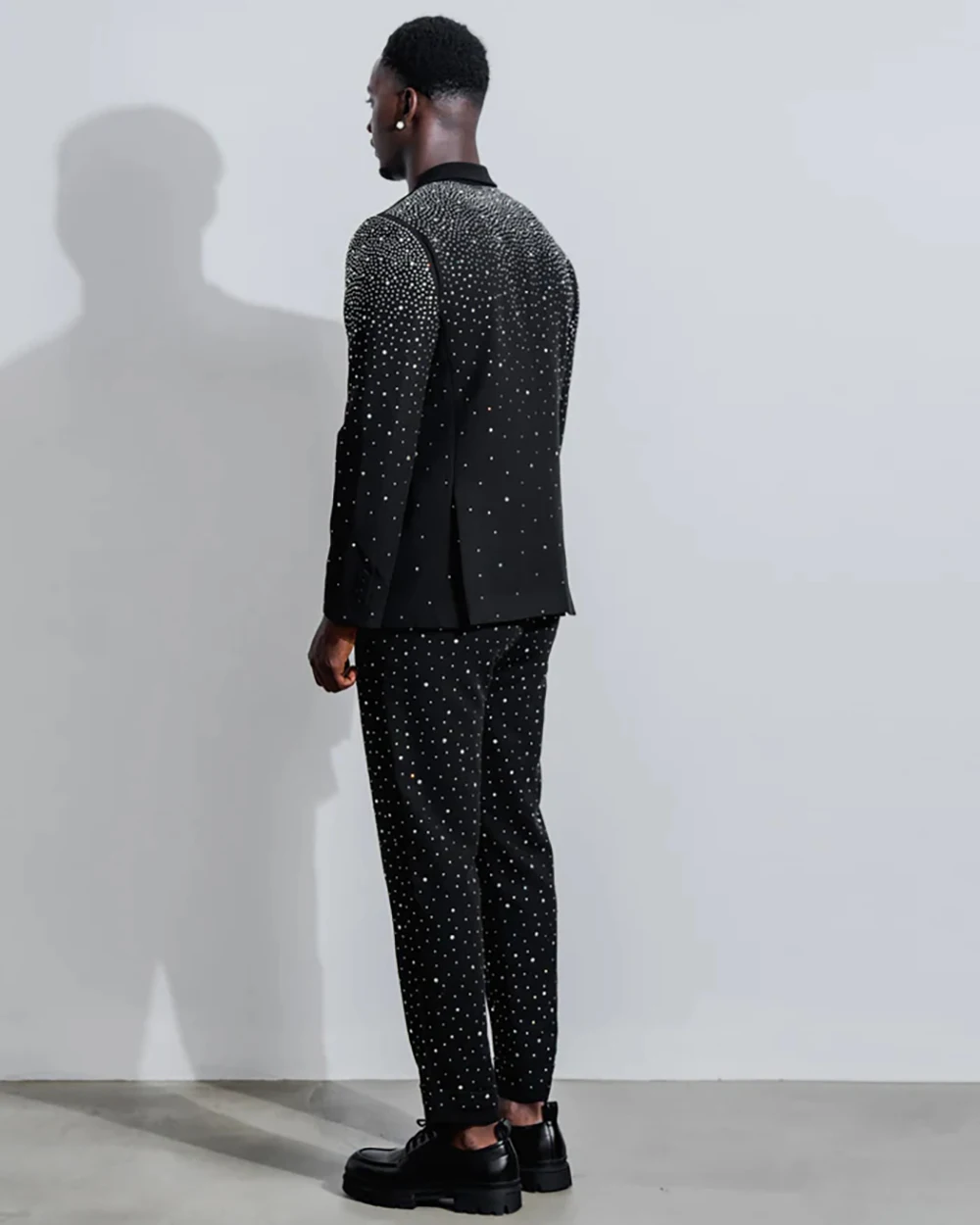 Tuxedos de mariage de luxe, Blazer 2 pièces en diamants, veste de bal formelle à simple boutonnage, coupe cintrée sur mesure