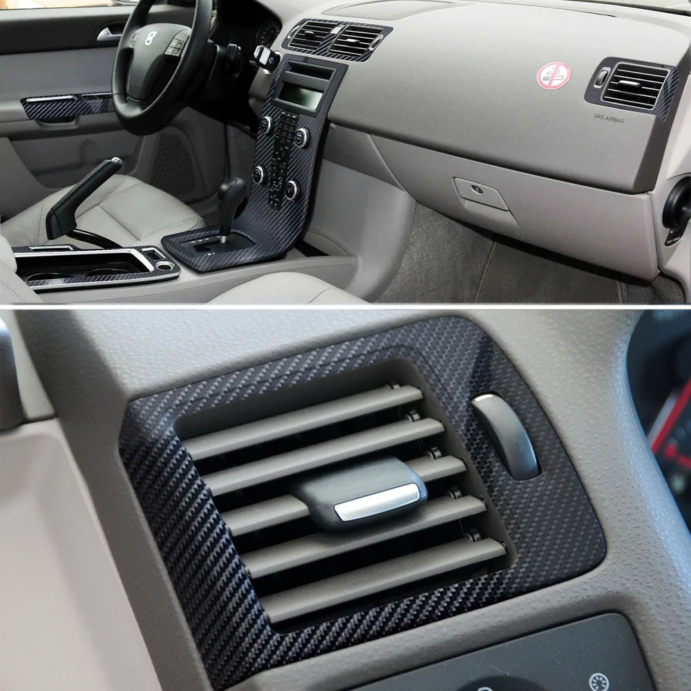 For Volvo S40 V50 C30 Car-Styling 3D/5D Carbon Fiber Car Interior Center Console Color Molding Sticker Decals Parts view 3