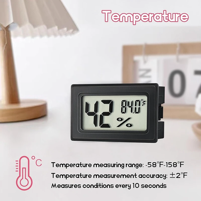 6Piece Indoor Humidity Meter Hygrometer Digital Thermometers Humidity With (℉) For Greenhouse, Garden