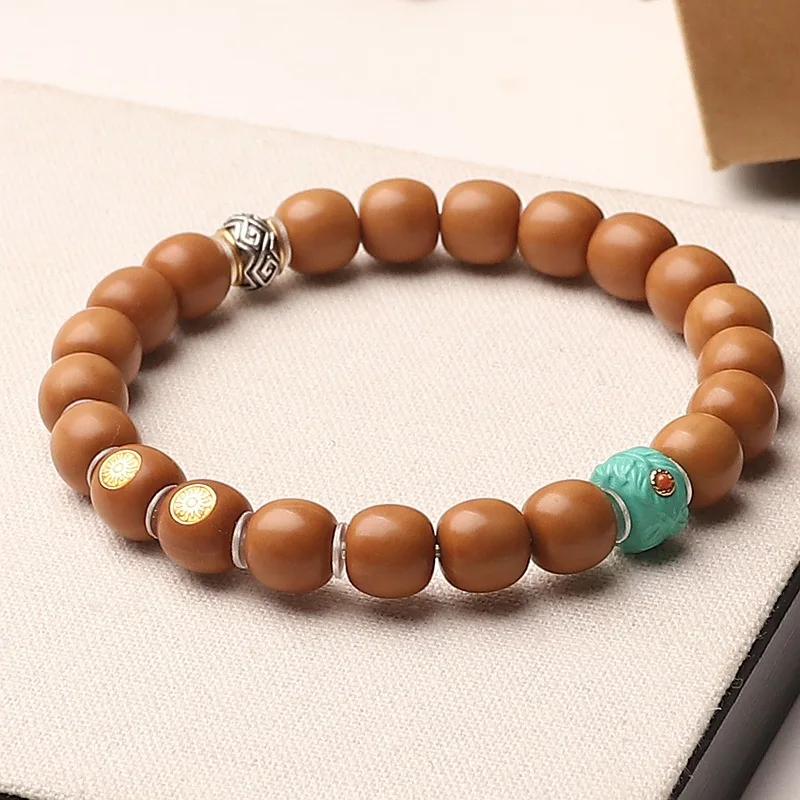

Old Style Single Circle Inlaid Accessories Monkey Bracelet Walnut Buddha Beads
