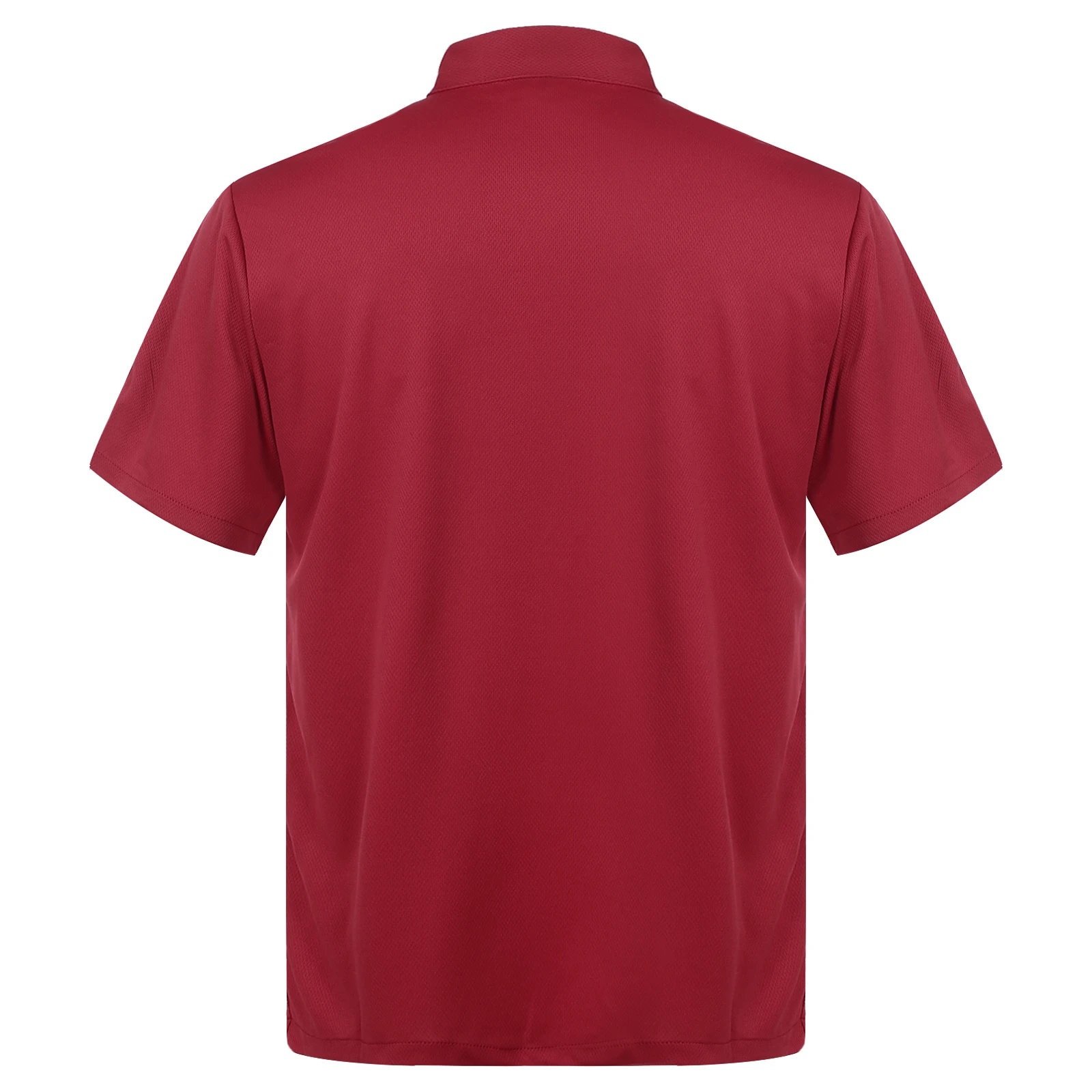 Tops de Chef de malla transpirable para hombre, uniforme de Color sólido, cuello levantado, camiseta de manga corta con botones, disfraz de servicio de comida PARA COCINEROS de cocina