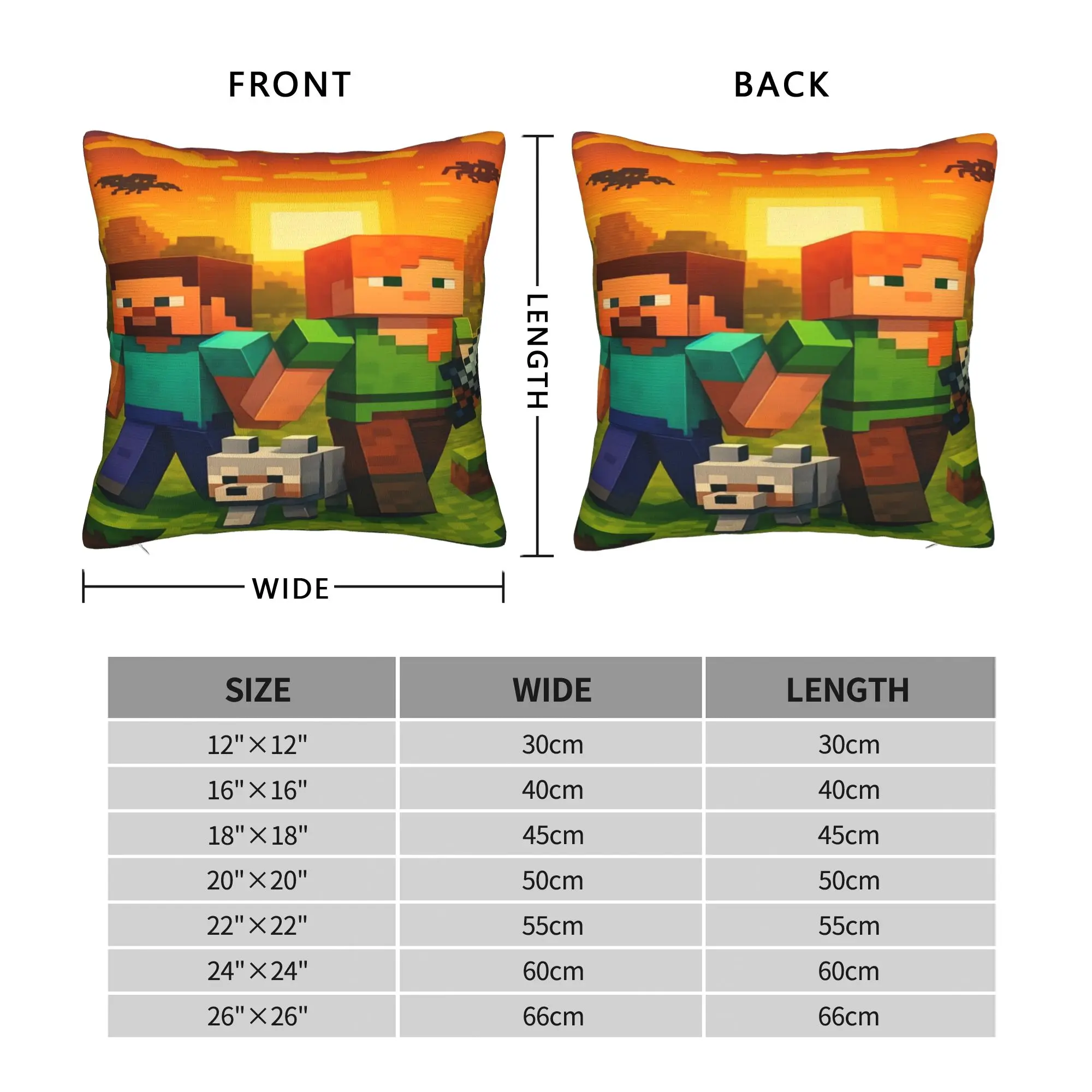 M-Minecrafts Mob Character Mix Pillowcases  Retro Trendy Pillow Case For Sofa Home Decor Custom Pillow Cover