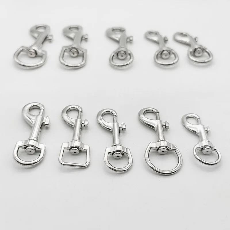 5 peças de aço inoxidável grau marinho 316 oval extremidade única parafuso de olho giratório gancho de pressão 65mm 72mm 82mm 91mm para coleira de cachorro sucba mergulho