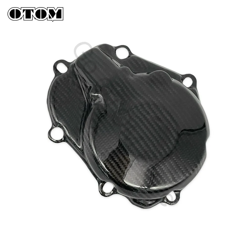 OTOM 2016-2018 Motorcycle Ignition Guard Cover Engine Motor Stator Carbon Fiber Protector For KAWASAKI KX450F Motocross Bikes view 6