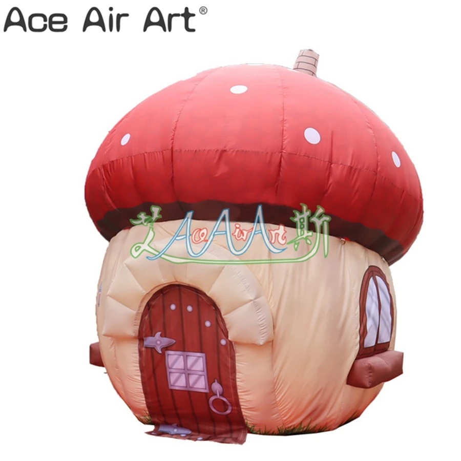 

Beautiful Inflatable Mushroom House Inflatable with Air Blower for Stage Decoration