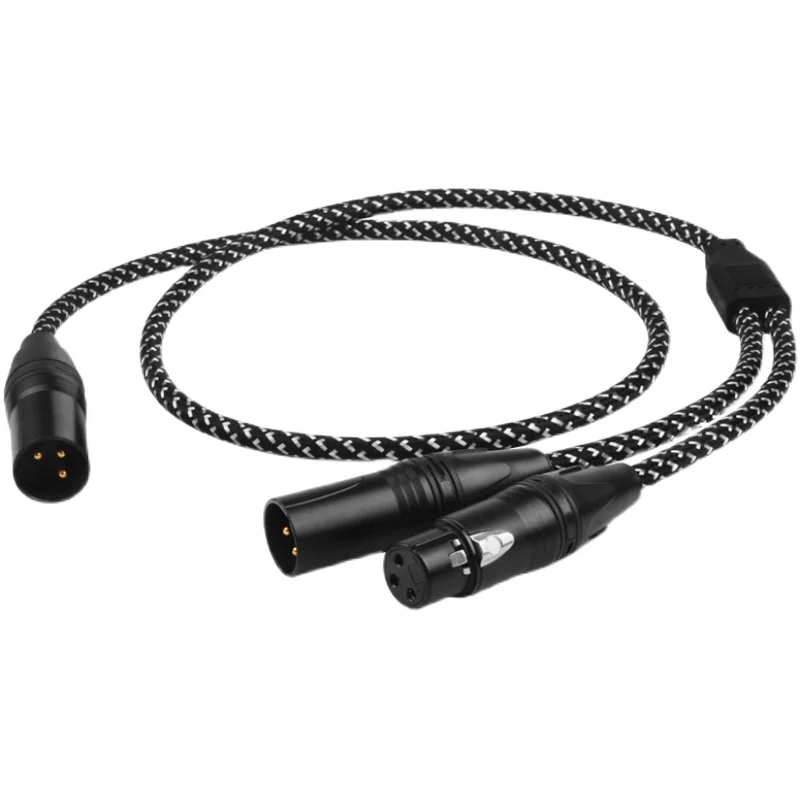 

QINCROWN Z100 XLR to 2XLR Женский Мужской Y-разветвитель Аудиокабель HIFI Чистая медь Посеребренный усилитель Canon Микшер Линия сабвуфера