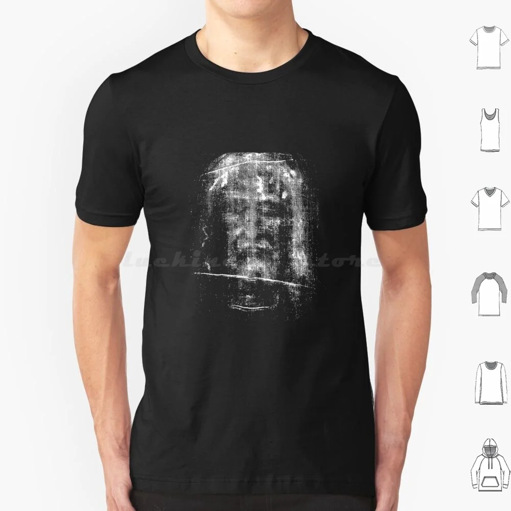

Shroud Of Turin-Most Holy Face Of Jesus ( Punched Out Style Against Background ) T Shirt Men Women Kids 6xl Most Holy Face Of