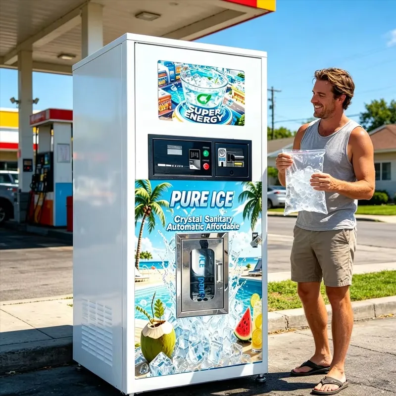 Intelligent touch screen ice machine 24 hours fully automatic all-weather outdoor self-service ice making station
