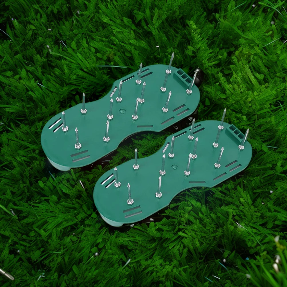 Garden Nail Shoes Grass Loose Soil Tool 5cm Long Nail Lawn Aerator Grass Spikes Shoes Self-Leveling Epoxy Yard Grass Cultivator