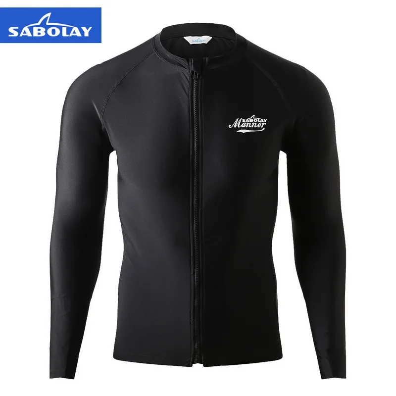 SABOLAY Swimsuit Quick Drying Men Surfing Suit Sunscreen UPF50+ Long Sleeved Split Swimsuit QL6723