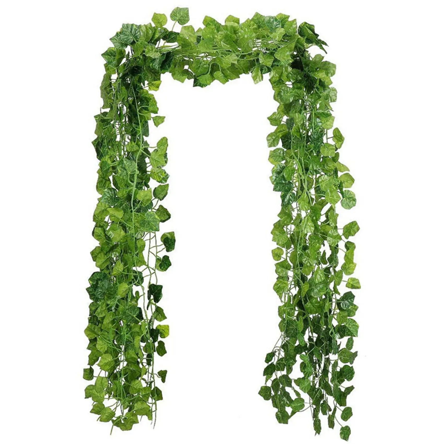24本の人工的なつる性植物（イビーの葉）と、6本のつるにぶら下がったぶどうの実。結婚式やパーティー、家庭の壁の装飾に最適。b51b