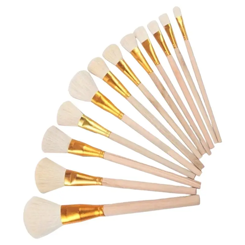 A13E-Pottery Art Wool Brush For Glaze/Painting Coloring Watercolor Paint Acrylic Craft DIY Painting Pen Art Supplies