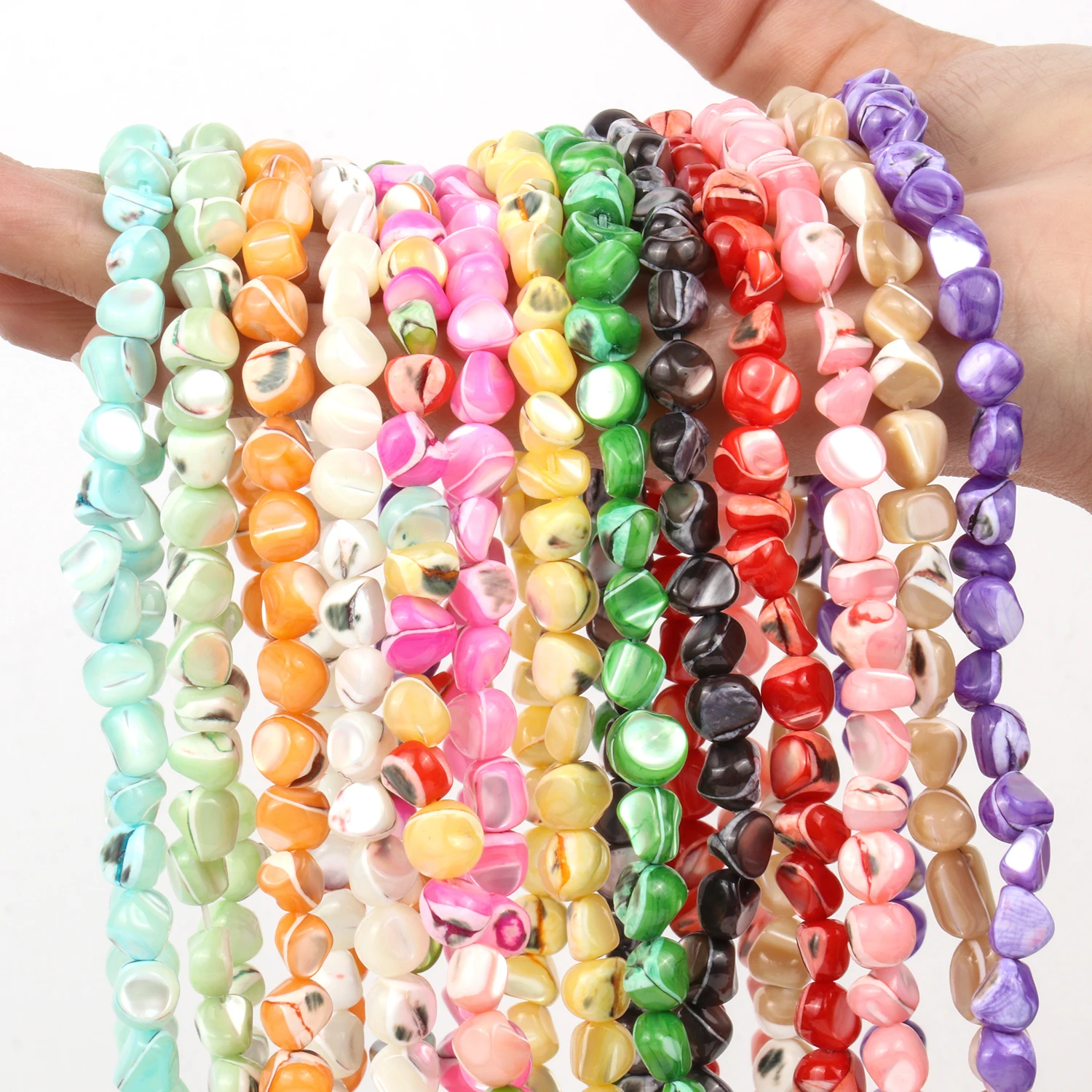 Multicolor Irregular Shell Beads Wholesale Mother of pearl Spacer Loose Beads for Jewelry Making DIY Bracelets Accessories 6-8mm