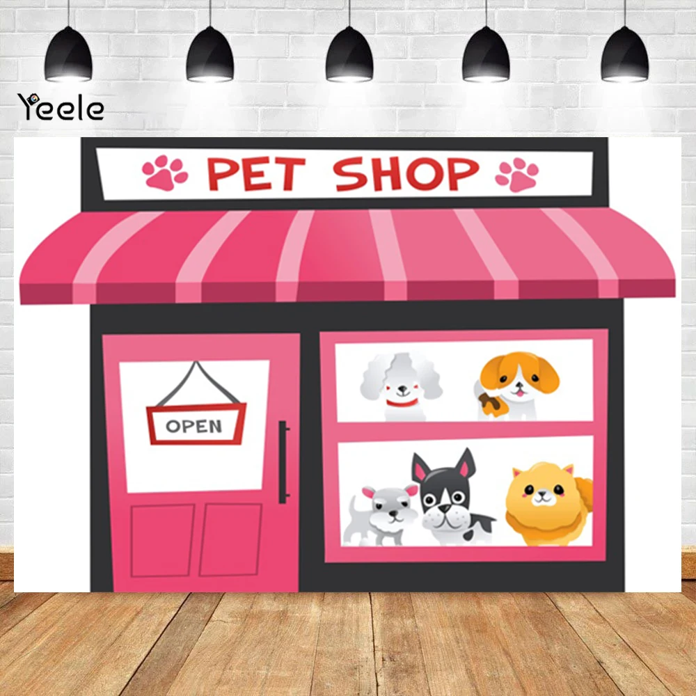 Pet Store Decor Background Cute Cartoon Cats And Dogs Children Birthday Party Photo Area Photography Backdrop Banner Home Pets