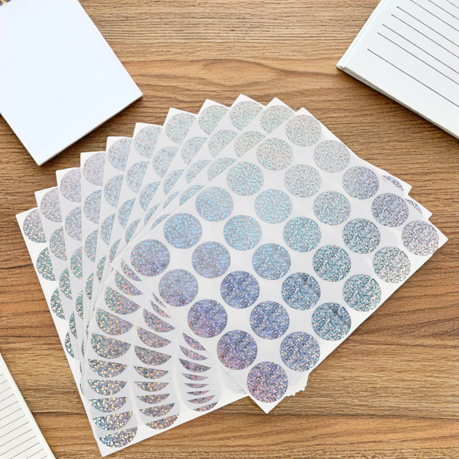 

10pcs Scratch Off Stickers: High Clarity Coated Round Labels For Diy Reward Cards Classroom Party Games Family Entertainment