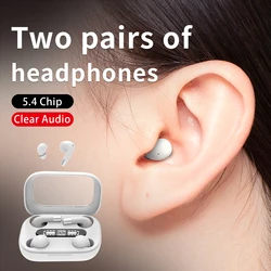 SK 2in1 Dual Headphones 5.4 Bluetooth Wireless Earphones Sports Sleeping Noise Reduction HD Call Headset HIFI Music Bass Earbuds