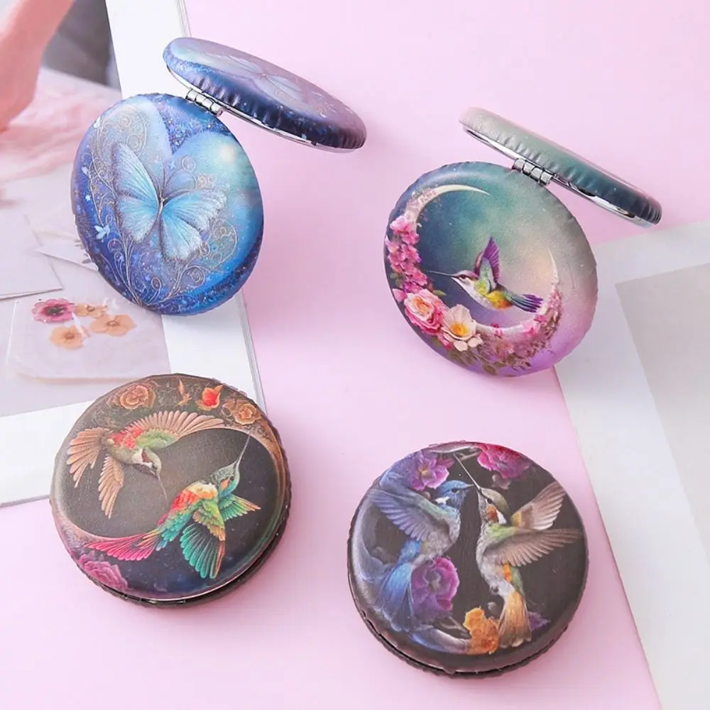 Flower Foldable Cosmetic Mirror Butterfly Double-sided Round Pocket Mirror Makeup Mirror Portable Flip-up Folding Mirror Woman