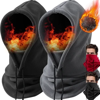 ฤดูหนาวความร้อนขนแกะ Balaclava ผ้าพันคอสกีหน้ากากคออุ่น Snood Hood หมวก Windproof เย็นหมวกขี่กีฬากลางแจ้ง