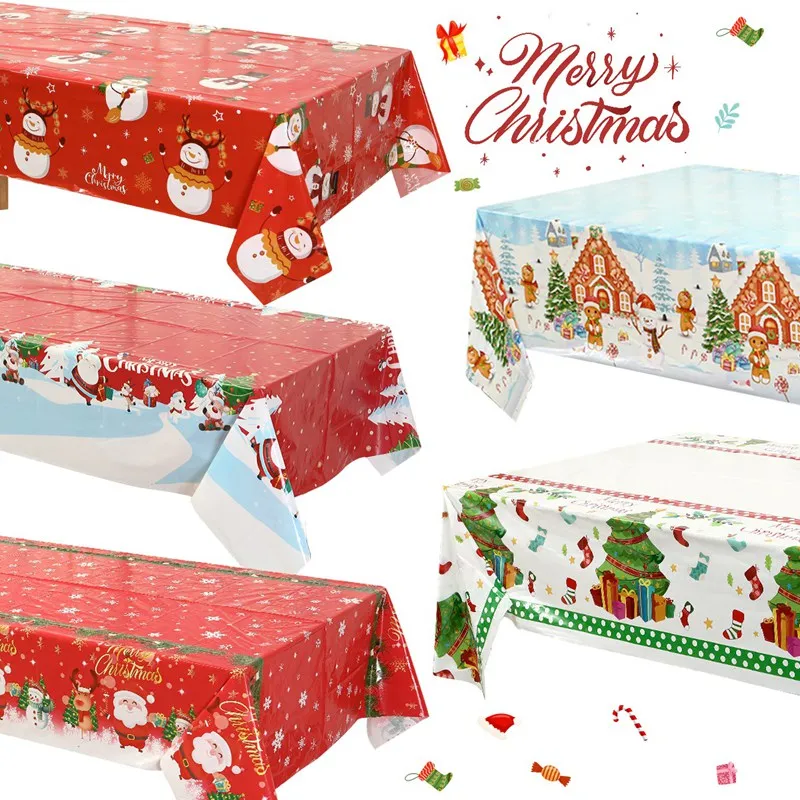 Christmas Tablecloth Merry Christmas Decorations For Home 2024 Christmas Table Cover Navidad Noel Table Cloth Gift New Year 2025