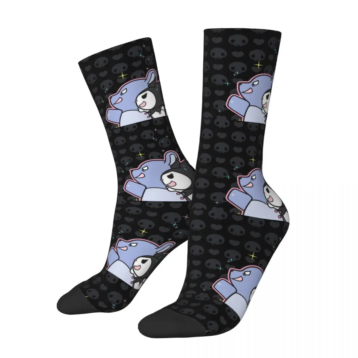 Casual Kuromi Cute Skulls Lolita Hello Kitty Basketball Socks Gothic Kawaii Polyester Middle Tube Socks for Unisex