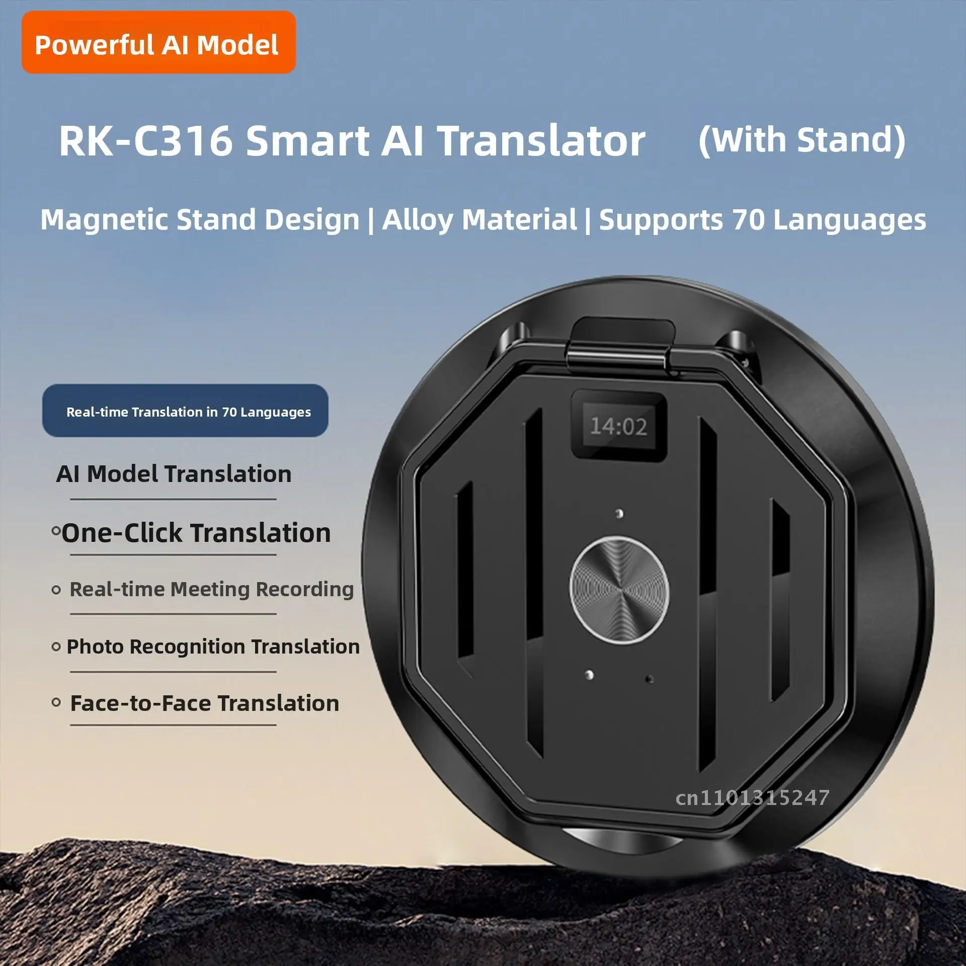 

X6PRO Smartphone Backclip AI Translator Recorder Black Wireless Bluetooth Photo Translation App Simultaneous Interpretation