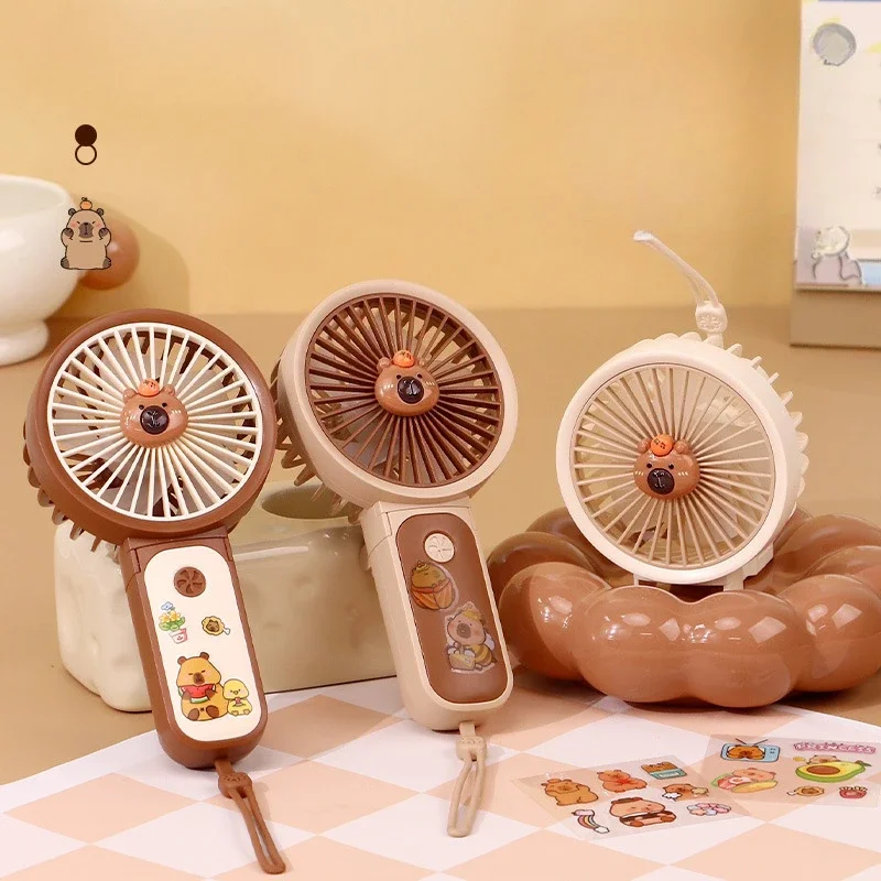 Leistungsstarker Mini-Handventilator Capibala – tragbarer USB-Ventilator mit 3 Geschwindigkeiten, hohe Windkühlung für den Sommer, wiederaufladbar und kompakt