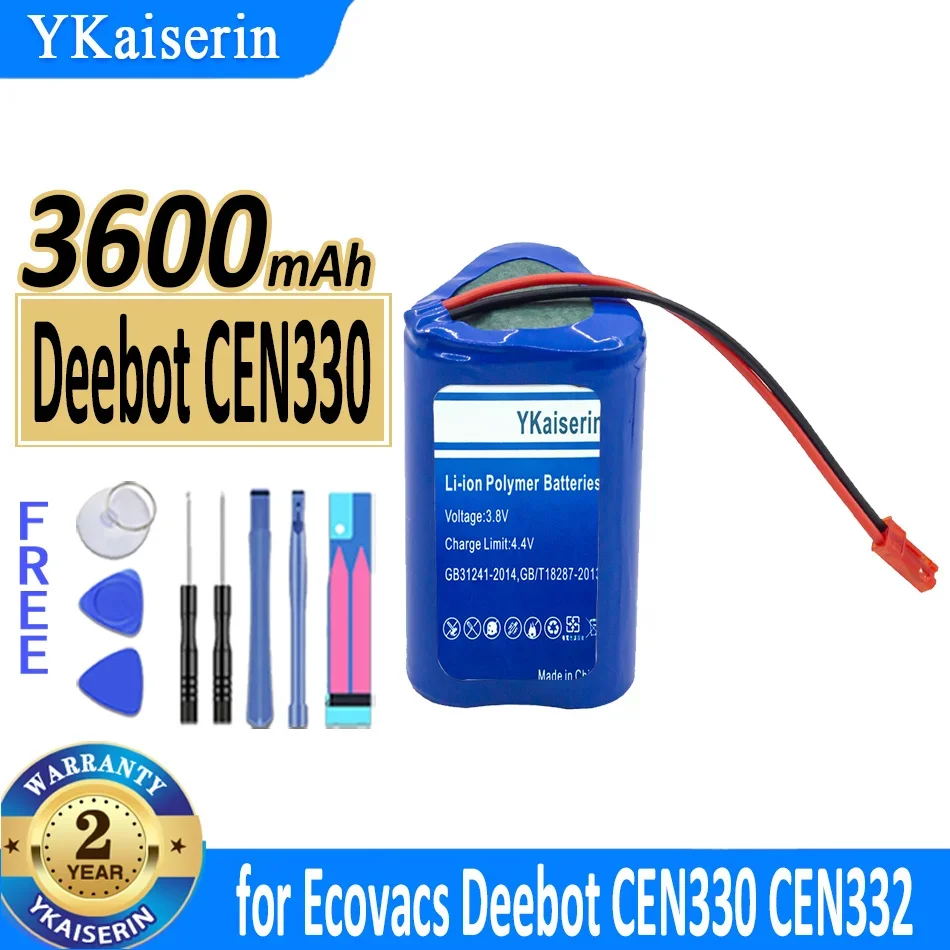 

3600mAh YKaiserin Battery for Ecovacs Deebot Deepoo CEN330 CEN332 Vacuum Robot Bateria